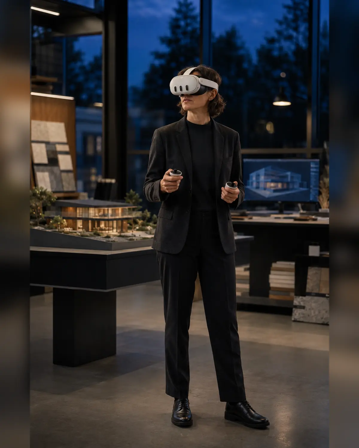 Utente che esplora un progetto ArchiVR con Meta Quest 3